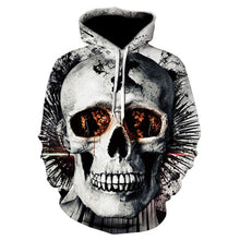 Load image into Gallery viewer, 2018 autumn and winter new brand unisex sweatshirt 3D skull HD print casual fashion hooded hoodie.