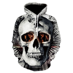 2018 autumn and winter new brand unisex sweatshirt 3D skull HD print casual fashion hooded hoodie.