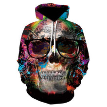 Load image into Gallery viewer, 2018 autumn and winter new brand unisex sweatshirt 3D skull HD print casual fashion hooded hoodie.