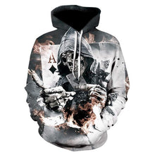 Load image into Gallery viewer, 2018 autumn and winter new brand unisex sweatshirt 3D skull HD print casual fashion hooded hoodie.