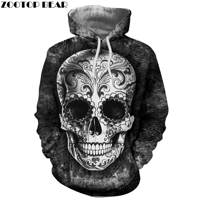 Sugar Skull Hoodies Men Sweatshirts 3D
