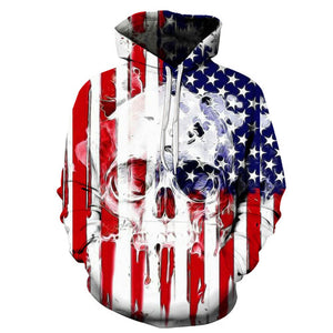 Poker Skull Hoodies Sweatshirts 3d Men