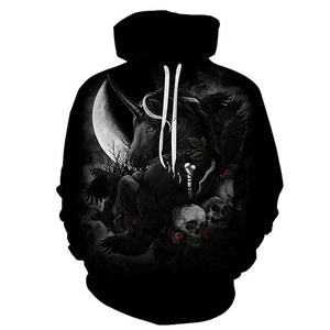 Poker Skull Hoodies Sweatshirts 3d Men