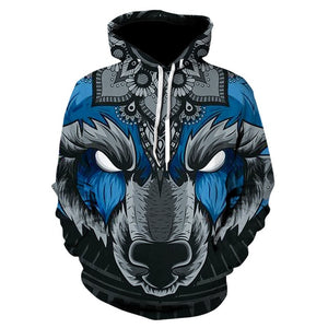 3D wolf head  Sweatshirt