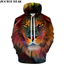 Load image into Gallery viewer, Fashion lion hooded shirts men/women printed 3d hoodies